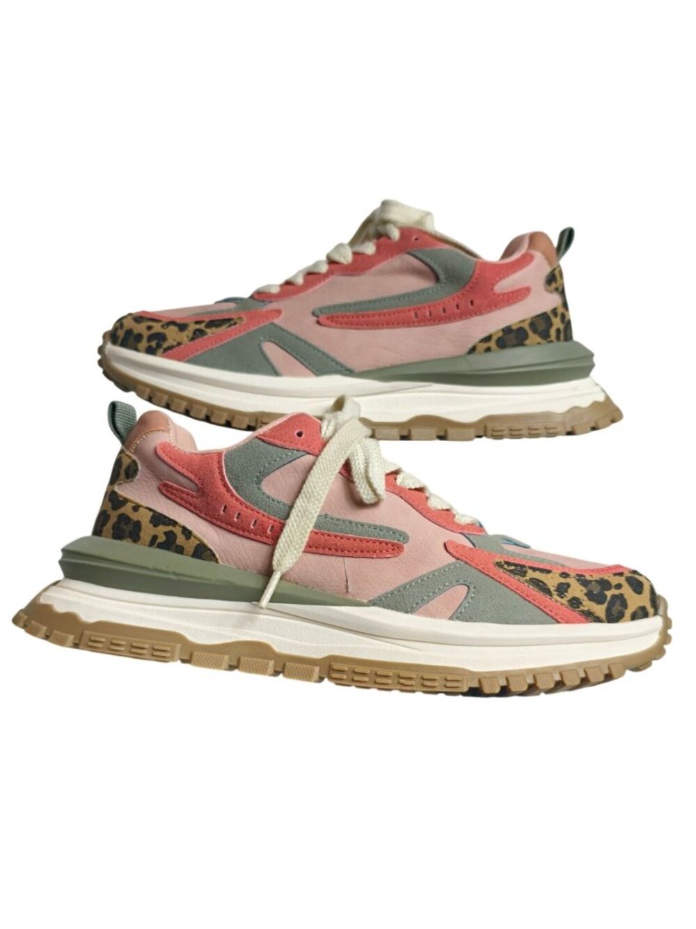 Blowfish Malibu Leo Womens 8.5 Sneakers Suede Platform Leopard Tan Trendy Casual